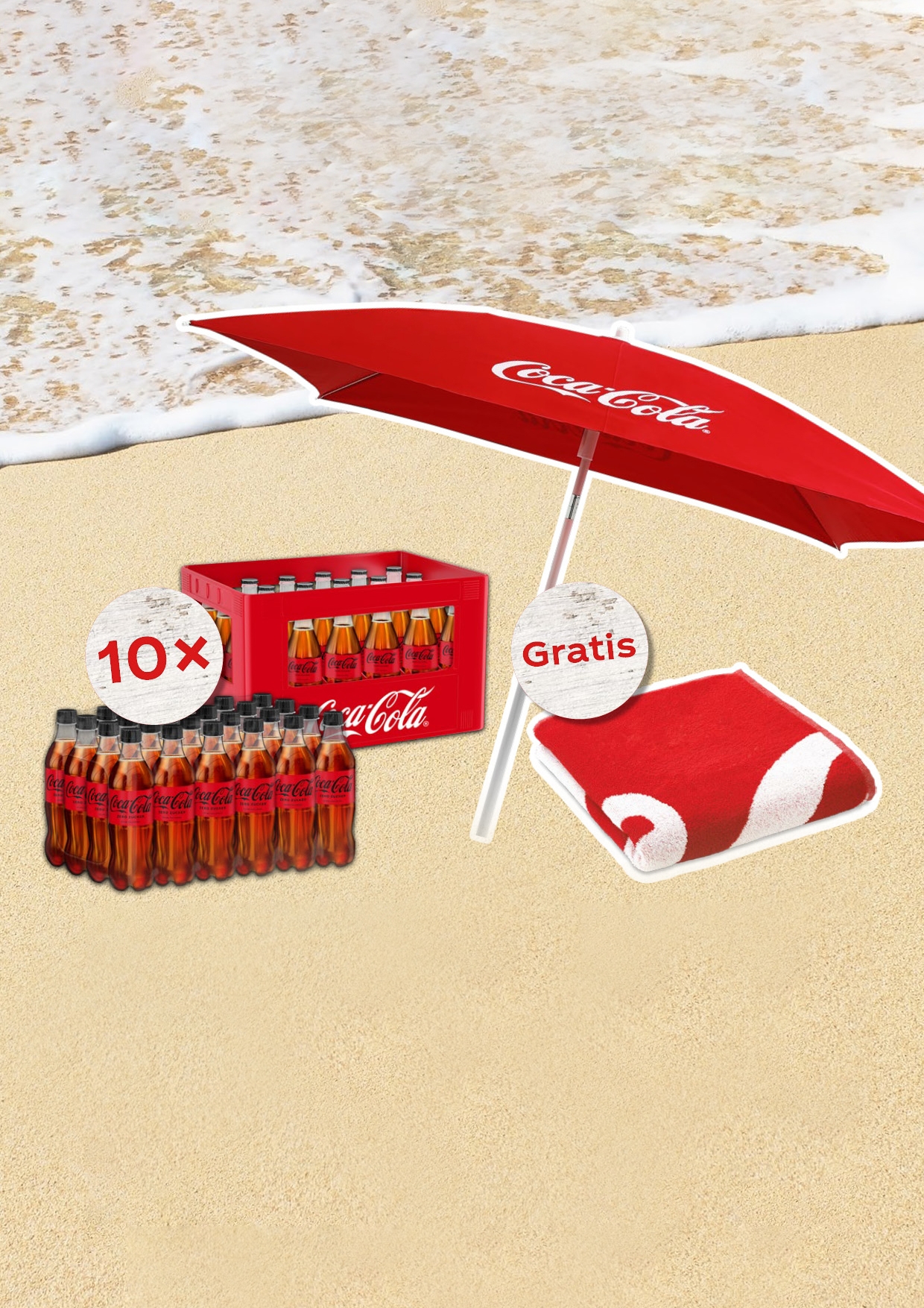 10 Kisten* kaufen, Schirm & Handtuch GRATIS erhalten!